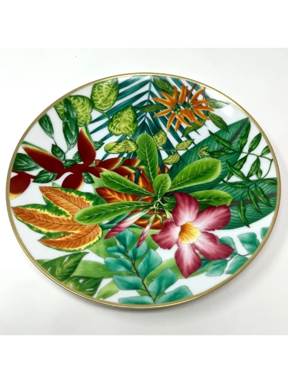 Hermes Green Floral Passifolia Dessert Plate N1 Set of 2 Plates (Jar Stamp) BNIB
